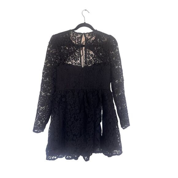 Self-Portrait Tie-neck Mini Dress in Black UK12/US8 - Picture 8 of 11